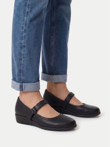 Go Soft Baleriny CEO-WSS21774-01 Czarny. Czarne balerinki Go Soft, bez wzorów, ze skóry, bez obcasa, bez zapięcia. Za 139,99 zł.