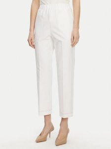 Max Mara Leisure Chinosy 2516781047650 Biały Regular Fit. Białe chinosy Max Mara Leisure, bez wzorów, z bawełny. Za 439,99 zł.