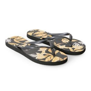 Japonki damskie Rip Curl La Isla Bloom Open Toe. Czarne klapki Rip Curl, bez wzorów, z otwartym noskiem, bez obcasa. Za 48,99 zł.