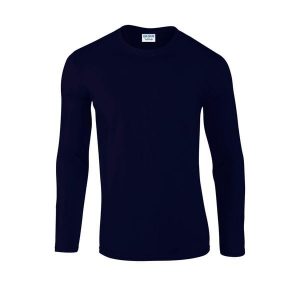 Koszulka Z Długim Rękawem Dla Dorosłych Unisex Soft Touch. Niebieskie bluzki GILDAN, xl, bez wzorów, sportowe, bez kołnierzyka, bez ramiączek. Za 50,99 zł.