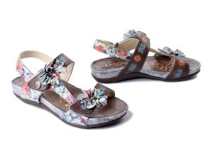 LAURA VITA 0006933 Liloo 06 gris, sandały damskie. Sandały LAURA VITA, bez wzorów, ze skóry, bez obcasa, bez zapięcia. Za 344,90 zł.