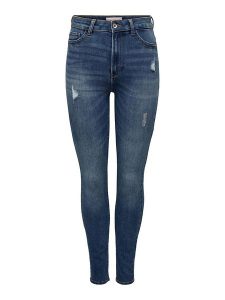 ONLY Dżinsy - Skinny fit - w kolorze granatowym rozmiar: S/L32. Niebieskie jeansy ONLY, bez wzorów, z podwyższonym stanem. Za 127,35 zł.