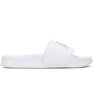 Klapki damskie New Balance SWM200J3 – białe. Białe klapki New Balance, bez wzorów, bez obcasa. Za 99,99 zł.