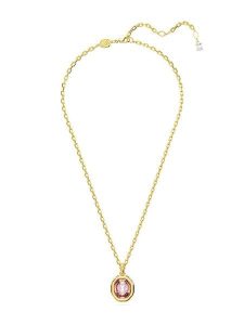 Swarovski Pozłacany naszyjnik z zawieszką - dł. 42 cm rozmiar: onesize. Różowe naszyjniki Swarovski, z cyrkonią, metalowe. Za 304,99 zł.