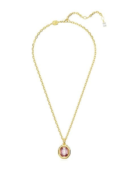 Swarovski Pozłacany naszyjnik z zawieszką - dł. 42 cm rozmiar: onesize. Różowe naszyjniki Swarovski, z cyrkonią, metalowe. Za 274,75 zł.