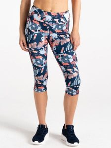 Dare 2b Legginsy sportowe "Influential II" w kolorze granatowo-błękitno-pomarańczowym rozmiar: 42. Brązowe legginsy Dare 2b, bez wzorów, z materiału, outdoorowe. Za 78,10 zł.