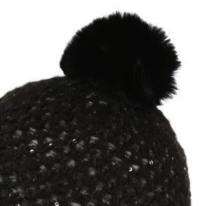 Damska Czapka Lorelai Bobble IV. Czarne czapki Regatta, bez wzorów, z dzianiny, biznesowe. Za 33,99 zł.
