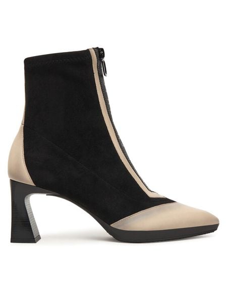 Hispanitas Botki BHI254186 Czarny. Czarne botki Hispanitas, bez wzorów, ze skóry, bez obcasa, na słupku, bez zapięcia. Za 589,99 zł.