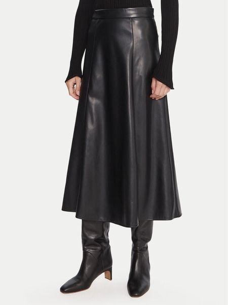 Marella Spódnica z imitacji skóry Vally 2525776022 Czarny Regular Fit. Czarne spódnice Marella, bez wzorów, ze skóry. Za 449,99 zł.