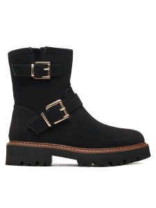 Jenny Fairy Botki WS88176-03 Czarny. Czarne botki Jenny Fairy, bez wzorów, ze skóry, bez obcasa, na płaskiej podeszwie, bez zapięcia. Za 139,99 zł.