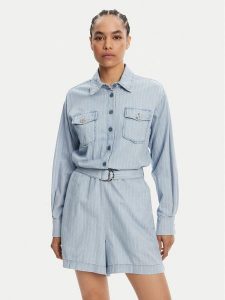 Liu Jo Kombinezon UA5156 D4989 Błękitny Regular Fit. Niebieskie sukienki Liu Jo, bez wzorów, z bawełny, bez kołnierzyka, bez ramiączek. Za 619,99 zł.
