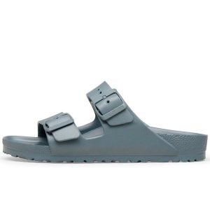 Klapki Birkenstock Arizona Eva Damskie. Szare klapki Birkenstock, bez wzorów, bez obcasa. Za 287,45 zł.