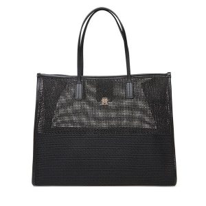Torebka Tommy Hilfiger. Czarne shopper bag TOMMY HILFIGER, bez wzorów, bez dodatków. Za 519,99 zł.