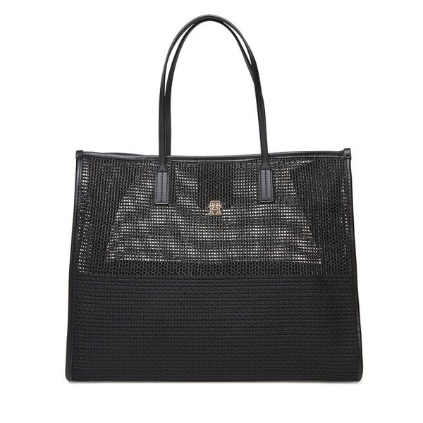 Torebka Tommy Hilfiger. Czarne shopper bag TOMMY HILFIGER, bez wzorów, bez dodatków. Za 419,99 zł.