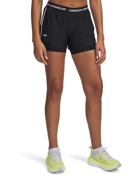 Under Armour Szorty sportowe 2w1 w kolorze czarnym rozmiar: M. Czarne spodenki sportowe Under Armour, m, bez wzorów, outdoorowe. Za 117,73 zł.