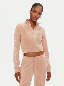 Juicy Couture Bluza Tasha JCWCT24305 Beżowy Slim Fit. Brązowe bluzy Juicy Couture, xxs, bez wzorów, z syntetyku, bez kaptura. Za 339,99 zł.