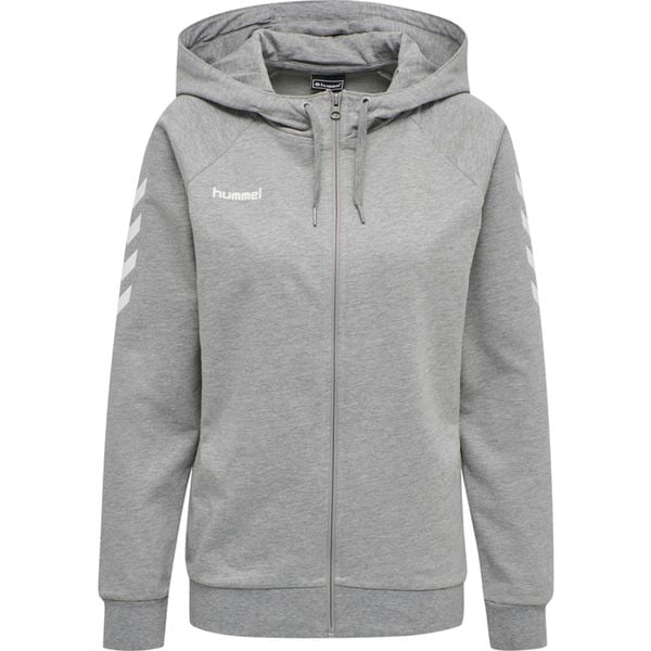 HUMMEL bluza damska bawełniana rozpinana z kapturem HMLGO COTTON ZIP. Szare bluzy Hummel, xl, bez wzorów, z bawełny, z kapturem. Za 98,00 zł.