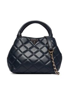 Guess Torebka Juliet Mini HWQG24 56710 Granatowy. Niebieskie kuferki Guess, z aplikacjami, ze skóry, bez dodatków. Za 544,99 zł.