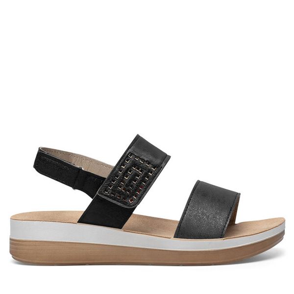 Sandały Inblu. Czarne sandały Inblu, bez wzorów, bez obcasa, na płaskiej podeszwie, bez zapięcia. Za 71,99 zł.