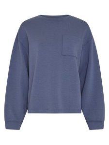 MOSS COPENHAGEN Bluza "Illiana" w kolorze granatowym rozmiar: S/M. Niebieskie bluzy Moss Copenhagen, m, bez wzorów, bez kaptura. Za 140,20 zł.
