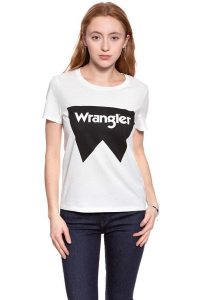 WRANGLER T SHIRT DAMSKI FESTIVAL TEE OFFWHITE W7016EV02 112130889. Białe t-shirty Wrangler, s, bez wzorów, bez kołnierzyka, bez ramiączek. W wyprzedaży za 39,99 zł.