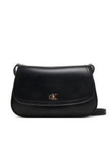 Calvin Klein Torebka Ck Flap Camera Bag LV04F3421G Czarny. Czarne listonoszki Calvin Klein, bez wzorów, ze skóry, bez dodatków. Za 409,99 zł.