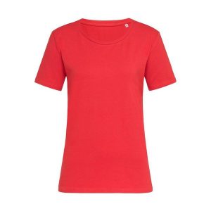 Koszulka Damska Claire Crew Neck Relaxed Fit T-shirt. Czerwone bluzki STEDMAN, xs, bez wzorów, bez kołnierzyka, bez ramiączek. Za 59,99 zł.