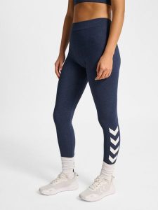 Damskie legginsy Hummel Pulse Logo MW. Niebieskie legginsy Hummel, bez wzorów, z bawełny. Za 137,50 zł.