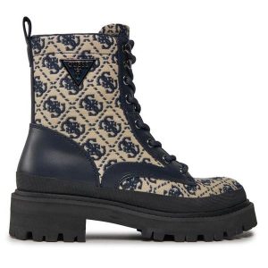 Trapery Guess. Niebieskie buty zimowe Guess, bez obcasa, bez zapięcia. Za 669,99 zł.