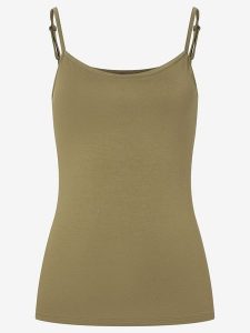 Mars & More Top w kolorze oliwkowym rozmiar: 44. Zielone topy Mars & More, bez wzorów, bez kołnierzyka, bez ramiączek. Za 19,72 zł.