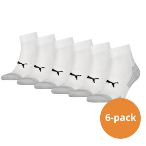 Skarpety Puma Sport Quarter z amortyzacją, 6 szt., białe. Białe skarpetki Puma, bez wzorów, z elastanu. Za 162,99 zł.