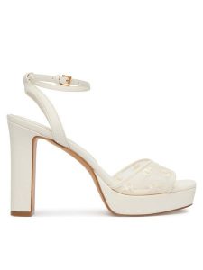 Aldo Sandały Chicglimmer 14296205 Biały. Białe sandały ALDO, bez wzorów, z materiału, bez obcasa, na słupku, bez zapięcia. Za 419,99 zł.