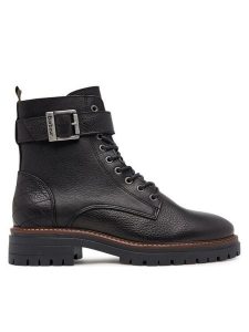 Barbour Trzewiki Heidi LFO0637BK51 Czarny. Czarne botki Barbour, bez wzorów, ze skóry, bez obcasa, na płaskiej podeszwie, bez zapięcia. Za 579,99 zł.