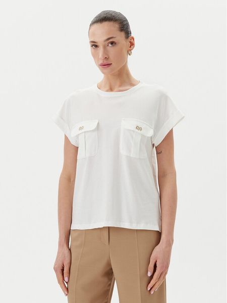 Rinascimento Bluzka CFC0122690003 Écru Regular Fit. Bluzki Rinascimento, m, bez wzorów, z bawełny, bez kołnierzyka, bez ramiączek. Za 129,99 zł.