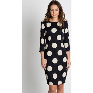 Elegancka sukienka w grochy BIALCON. Sukienki marki BIALCON. W wyprzedaży za 258,00 zł.