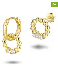 Les Favorites 2-częściowy zestaw pozłacanych kolczyków z cyrkoniami rozmiar: onesize. Żółte kolczyki Les Favorites, z cyrkonią, pozłacane. Za 78,99 zł.