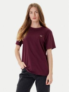 TWINSET T-Shirt 252TP2057 Bordowy Loose Fit. Czerwone t-shirty Twinset, l, bez wzorów, z bawełny, bez kołnierzyka, bez ramiączek. Za 289,99 zł.