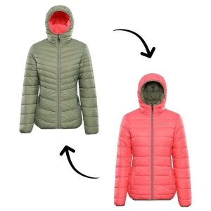 Kurtka damska ocieplana dwustronna Alpine Pro Eroma. Zielone kurtki Alpine Pro, bez wzorów, z puchu, bez kaptura. Za 319,00 zł.