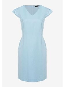 More & More Sukienka w kolorze błękitnym rozmiar: 38. Niebieskie sukienki More & More, bez wzorów, bez kołnierzyka, bez ramiączek, mini. Za 154,07 zł.