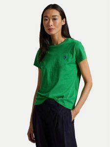 Polo Ralph Lauren T-Shirt 211898698032 Zielony Regular Fit. Zielone t-shirty Polo Ralph Lauren, xs, bez wzorów, z bawełny, bez kołnierzyka, bez ramiączek. Za 199,99 zł.
