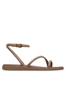 Crocs Sandały Miami Ankle Strap Sandal 212256 Brązowy. Brązowe sandały Crocs, bez wzorów, z tworzywa sztucznego, bez obcasa, na płaskiej podeszwie, bez zapięcia. Za 179,99 zł.