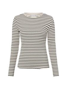 Vila Damska koszula z długim rękawem - VIAmeline Kobiety Bawełna beżowy|czarny w paski, XS. Brązowe koszule Vila, uniwersalny, bez wzorów, z bawełny, bez kołnierzyka, bez ramiączek. Za 149,95 zł.