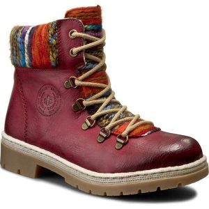 Trapery RIEKER - Y9432-35 Red Kombi. Buty zimowe marki Rieker. W wyprzedaży za 199,00 zł.