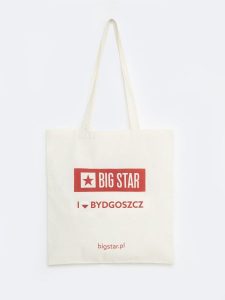 Torba bawełniana unisex Bydgoszcz 102. Białe torby podróżne i sportowe Big Star, z aplikacjami, z bawełny, na ramię, z nadrukiem, bez dodatków. Za 4,99 zł.