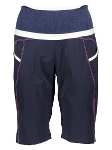 Crazy Szorty funkcyjne w kolorze granatowo-białym rozmiar: M. Niebieskie spodenki sportowe Crazy, m, bez wzorów, z materiału, z podwyższonym stanem, outdoorowe. Za 114,17 zł.