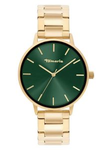 Tamaris Zegarek kwarcowy w kolorze złoto-zielonym rozmiar: onesize. Zielone, analogowe zegarki Tamaris. Za 213,18 zł.