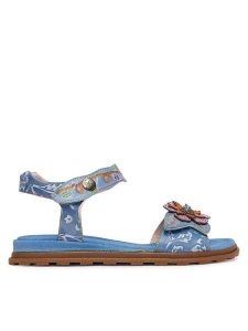 Laura Vita Sandały Brownieo 02 Niebieski. Niebieskie sandały LAURA VITA, bez wzorów, ze skóry, bez obcasa, na płaskiej podeszwie, bez zapięcia. Za 379,99 zł.