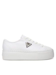 Guess Trampki FLJJZ3 FAB12 Biały. Białe trampki Guess, z aplikacjami, z materiału, bez zapięcia. Za 479,99 zł.