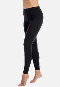 Legginsy do biegania damskie Teyli Konni. Czarne legginsy Teyli, bez wzorów, z bawełny, z obniżonym stanem, długie. Za 149,95 zł.