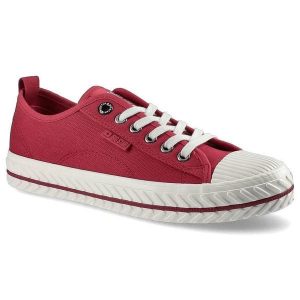 Czerwone Trampki Big Star Damskie Modne Obuwie. Czerwone trampki Big Star, bez wzorów, z gumy, bez zapięcia. Za 89,99 zł.